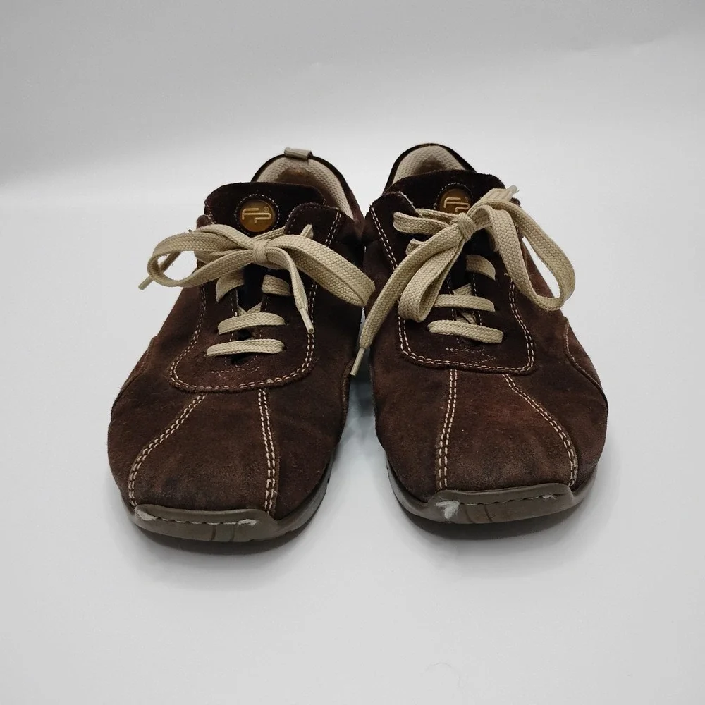 Footprints by Birkenstock Women's Brown Suede Lace Up Sneakers EU 38 US 7.5